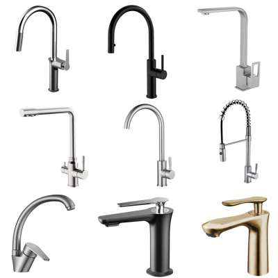 Factory price taps hot cold water mixer SUS304 tap stainless steel faucet for kitchen sink