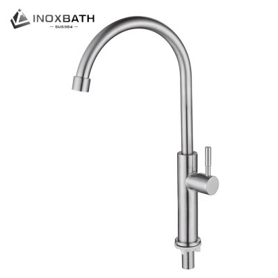 Water Saving Cold Water Mixer Tap Free Rotation Stainless Steel Kitchen Faucet Sink Taps